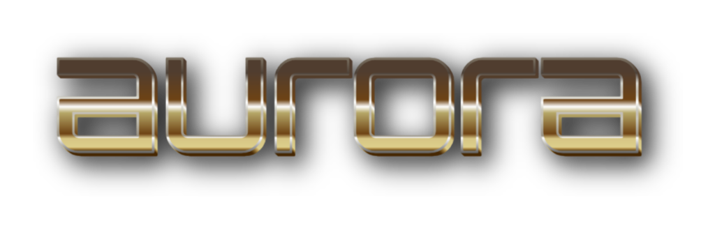 3D Aurora metal text image