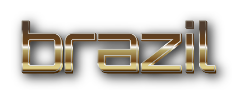 3D Brazil metal text image