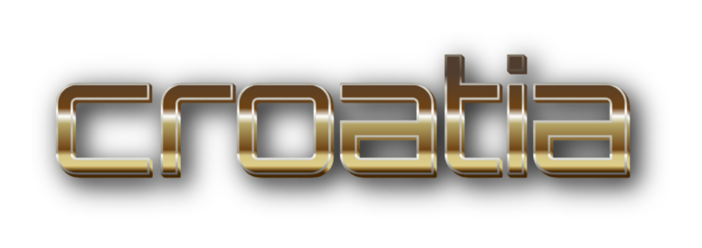 3D Croatia metal text image