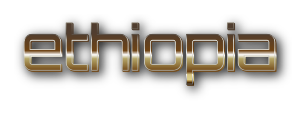 3D Ethiopia metal text image