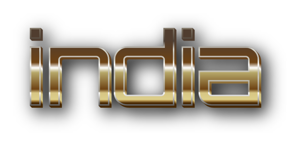 3D India metal text image