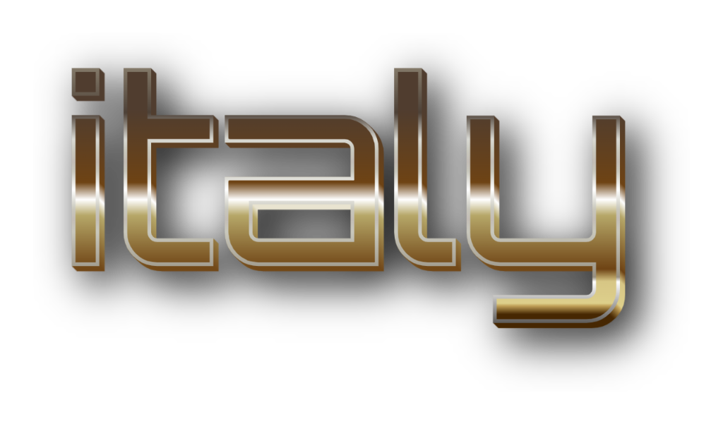 3D Italy metal text image