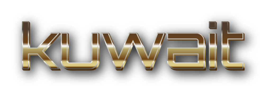 3D Kuwait metal text image