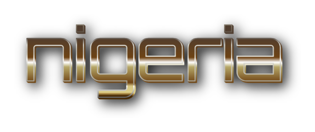 3D Nigeria metal text image