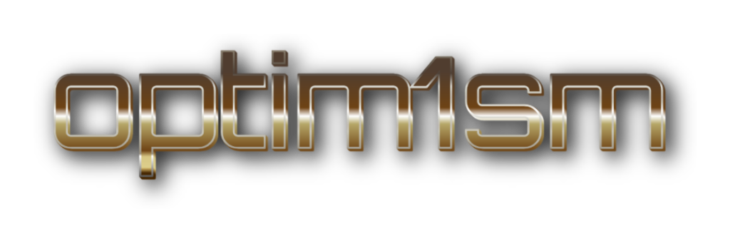 3D Optimism metal text image
