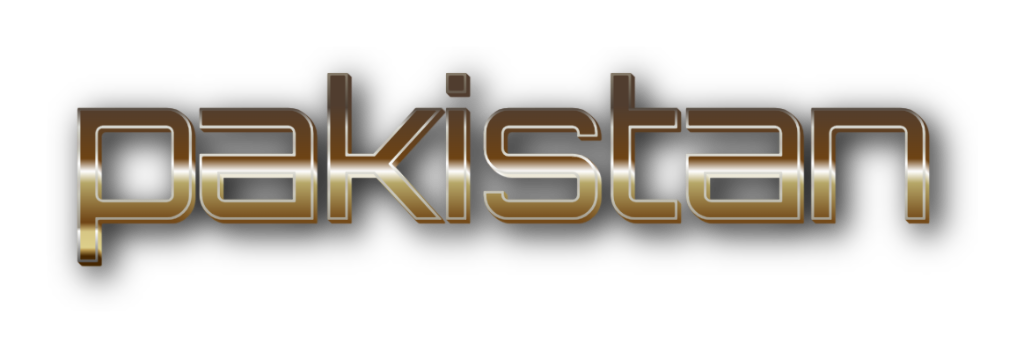 3D Pakistan metal text image