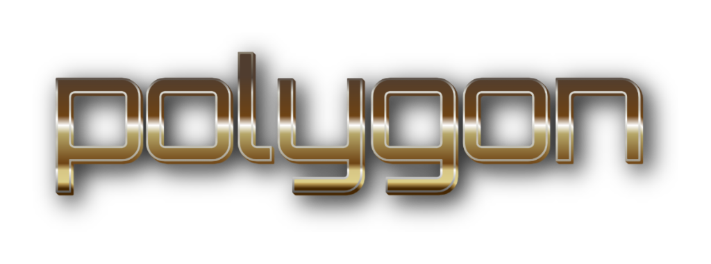 3D Polygon metal text image