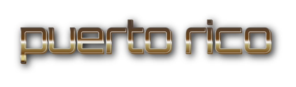 3D Puerto Rico metal text image
