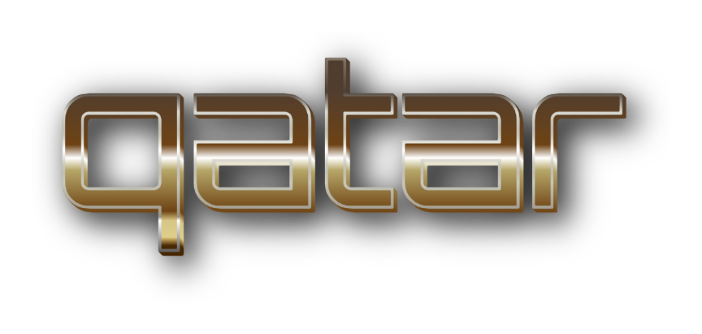 3D Qatar metal text image