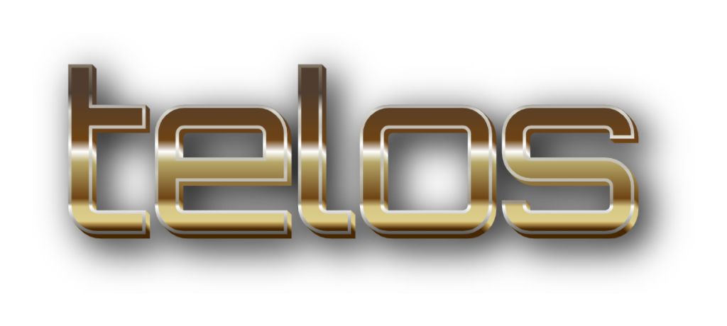 3D Telos metal text image