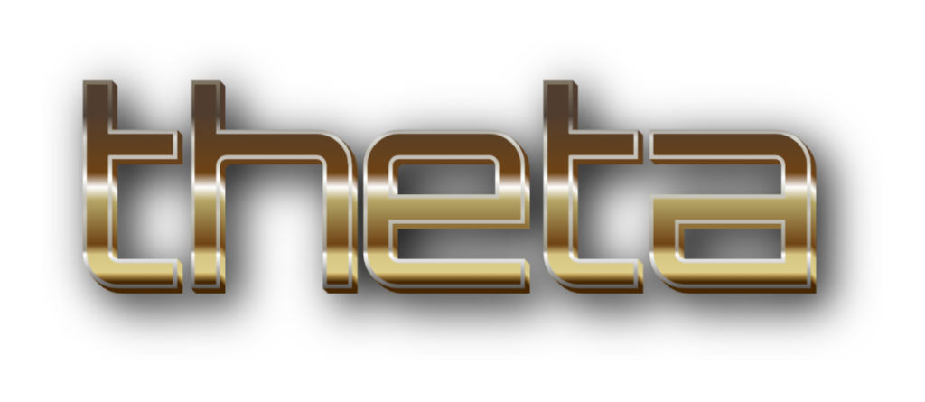 3D Theta Network metal text image