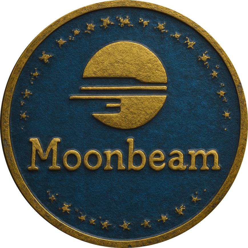 3d Gold Moonbeam GLMR Token